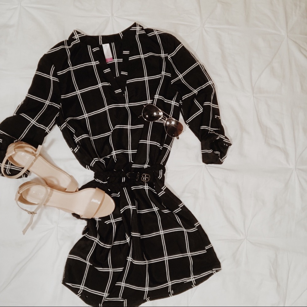 Large Print Plaid Dress